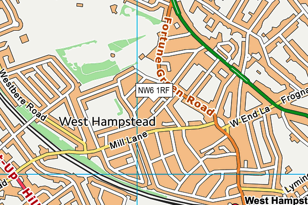 NW6 1RF map - OS VectorMap District (Ordnance Survey)