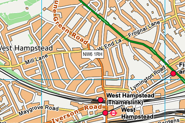 NW6 1RH map - OS VectorMap District (Ordnance Survey)