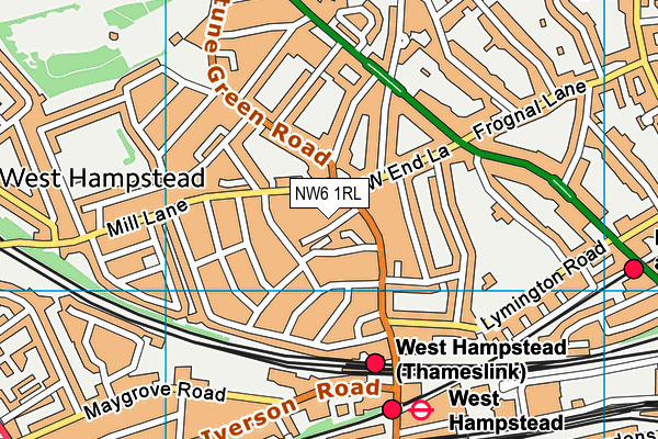 NW6 1RL map - OS VectorMap District (Ordnance Survey)