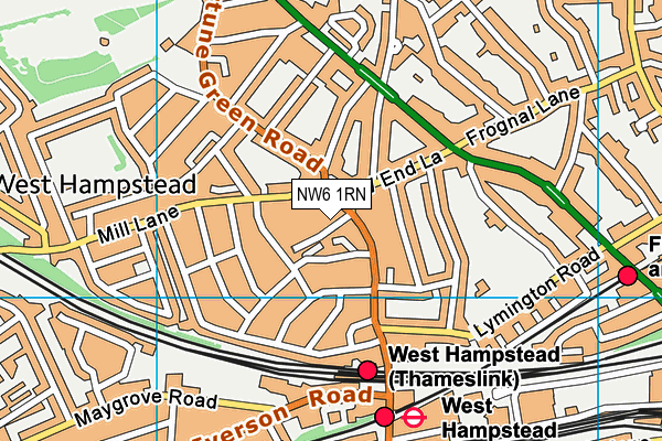 NW6 1RN map - OS VectorMap District (Ordnance Survey)