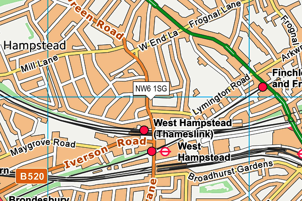 NW6 1SG map - OS VectorMap District (Ordnance Survey)