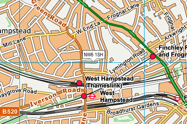 NW6 1SH map - OS VectorMap District (Ordnance Survey)