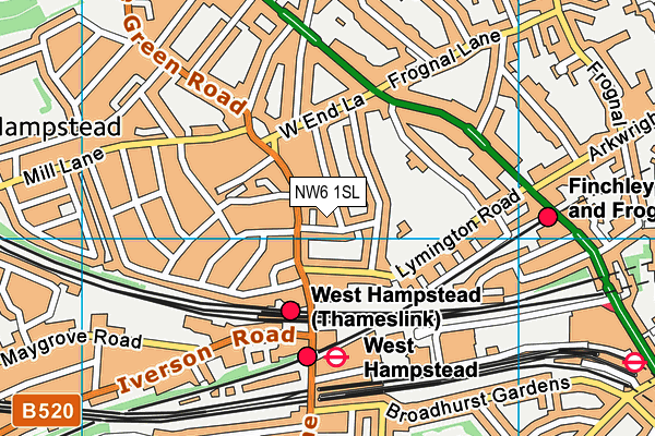 NW6 1SL map - OS VectorMap District (Ordnance Survey)