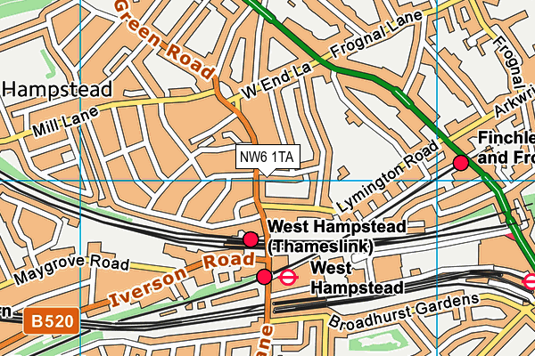 NW6 1TA map - OS VectorMap District (Ordnance Survey)