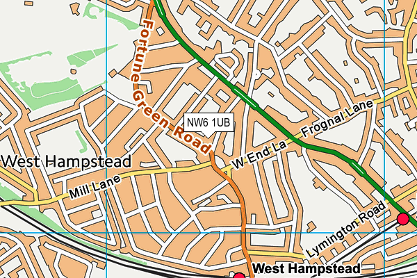 NW6 1UB map - OS VectorMap District (Ordnance Survey)