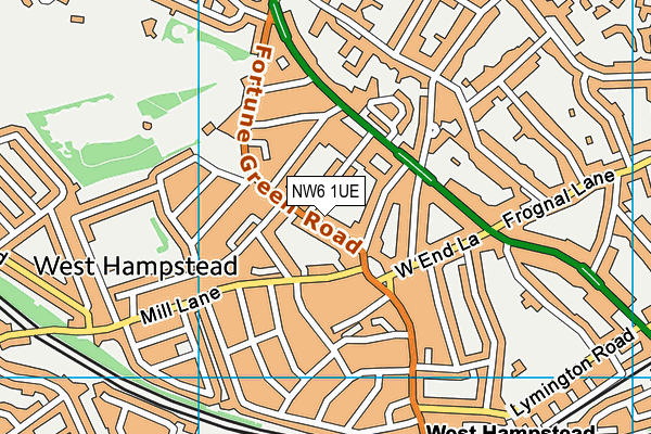 NW6 1UE map - OS VectorMap District (Ordnance Survey)