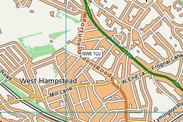 NW6 1UJ map - OS VectorMap District (Ordnance Survey)