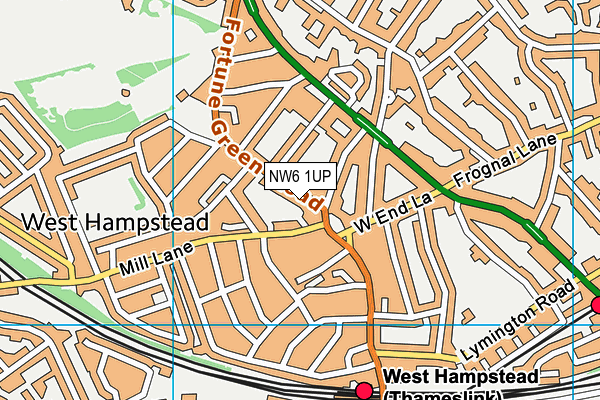 NW6 1UP map - OS VectorMap District (Ordnance Survey)