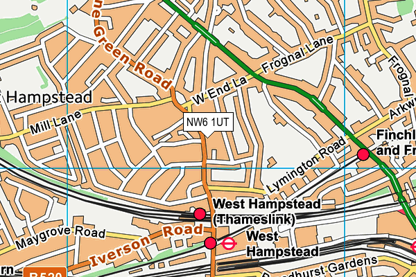 NW6 1UT map - OS VectorMap District (Ordnance Survey)