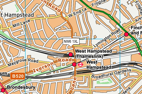 NW6 1XL map - OS VectorMap District (Ordnance Survey)