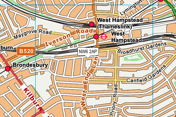 St James Church Community Arts Venue map (NW6 2AP) - OS VectorMap District (Ordnance Survey)