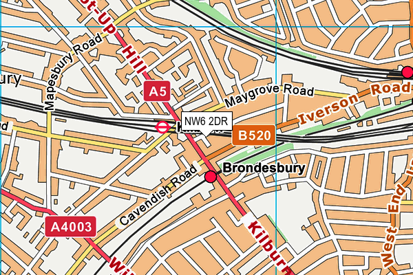 NW6 2DR map - OS VectorMap District (Ordnance Survey)