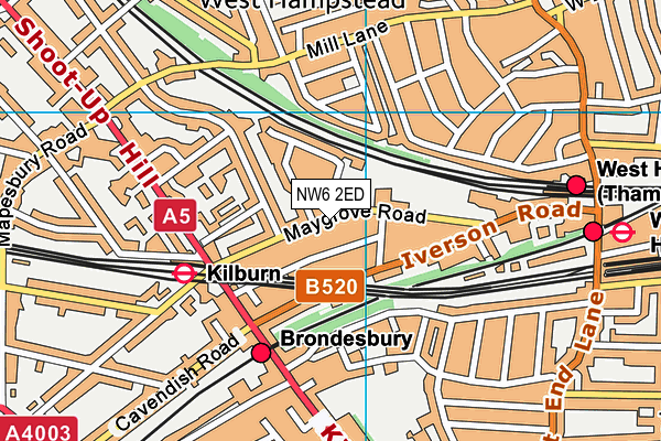 NW6 2ED map - OS VectorMap District (Ordnance Survey)