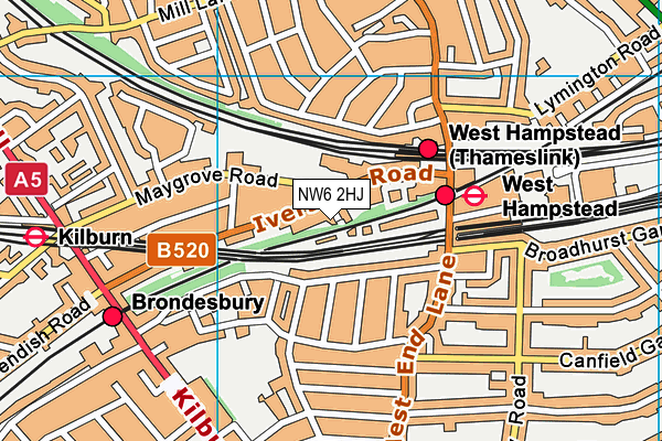 NW6 2HJ map - OS VectorMap District (Ordnance Survey)