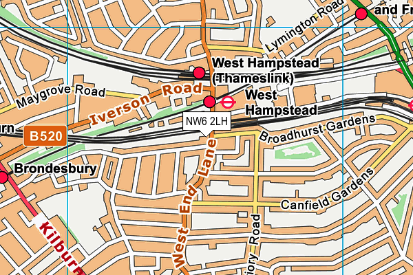 NW6 2LH map - OS VectorMap District (Ordnance Survey)