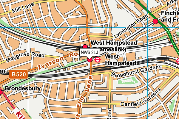 NW6 2LJ map - OS VectorMap District (Ordnance Survey)