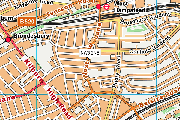 NW6 2NE map - OS VectorMap District (Ordnance Survey)