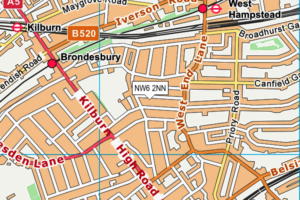 NW6 2NN map - OS VectorMap District (Ordnance Survey)