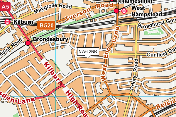 NW6 2NR map - OS VectorMap District (Ordnance Survey)