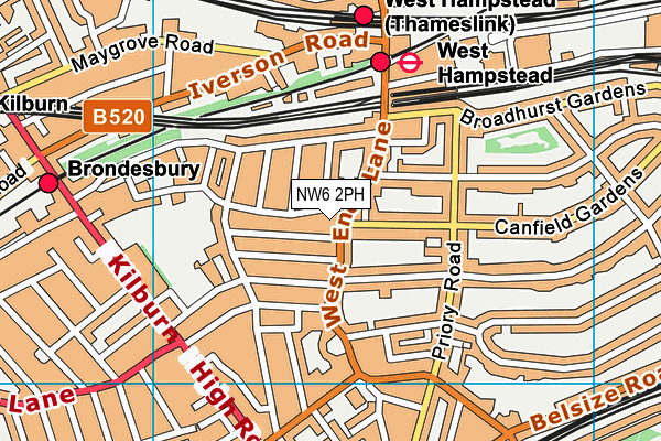 NW6 2PH map - OS VectorMap District (Ordnance Survey)