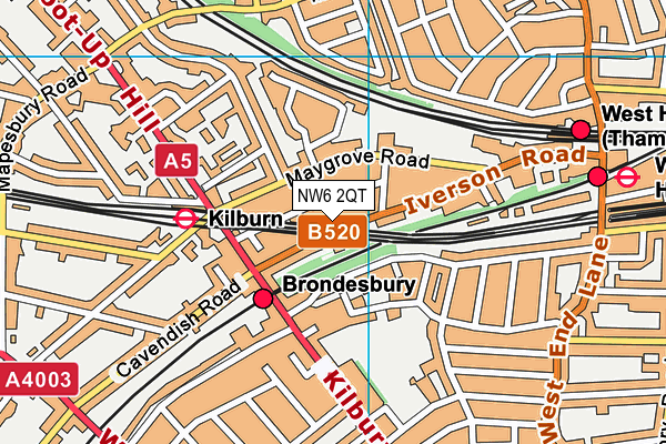 NW6 2QT map - OS VectorMap District (Ordnance Survey)