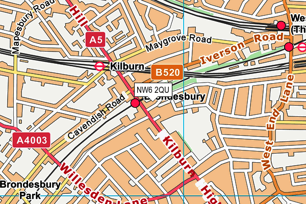 NW6 2QU map - OS VectorMap District (Ordnance Survey)