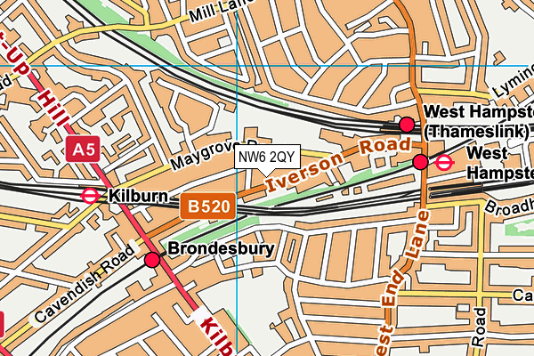 NW6 2QY map - OS VectorMap District (Ordnance Survey)