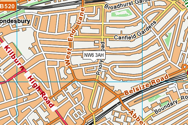 NW6 3AH map - OS VectorMap District (Ordnance Survey)