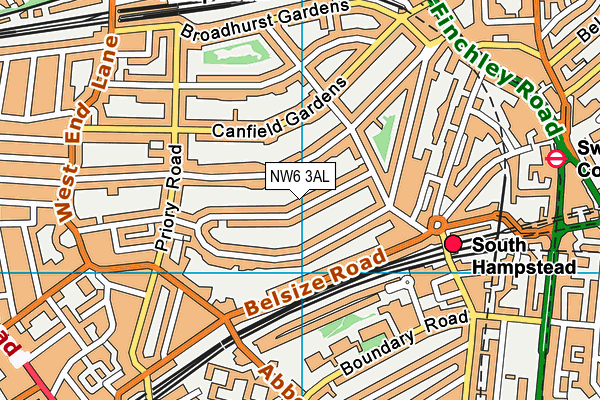 NW6 3AL map - OS VectorMap District (Ordnance Survey)