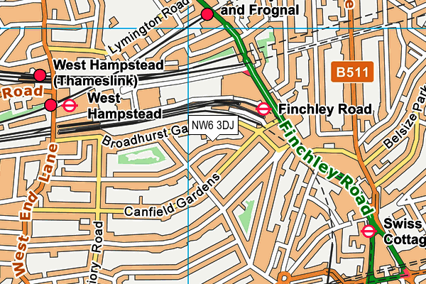 NW6 3DJ map - OS VectorMap District (Ordnance Survey)