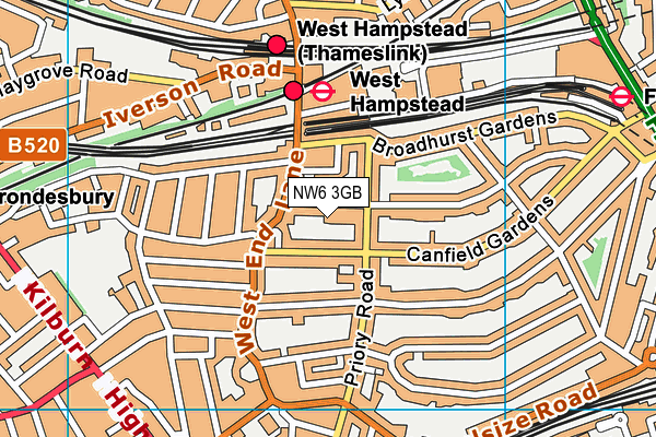 NW6 3GB map - OS VectorMap District (Ordnance Survey)