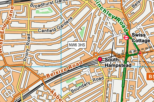 NW6 3HS map - OS VectorMap District (Ordnance Survey)