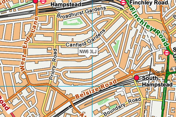 NW6 3LJ map - OS VectorMap District (Ordnance Survey)
