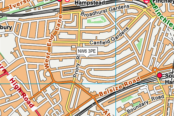 NW6 3PE map - OS VectorMap District (Ordnance Survey)