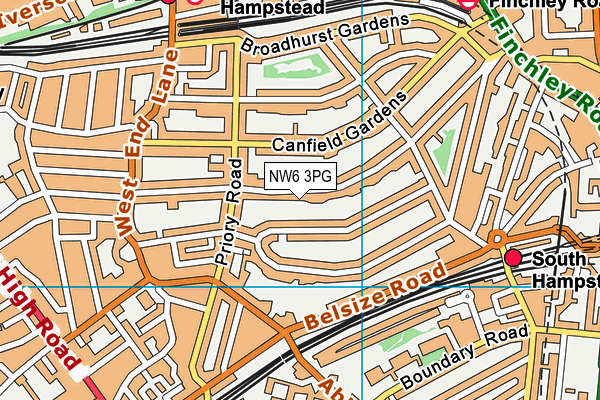NW6 3PG map - OS VectorMap District (Ordnance Survey)