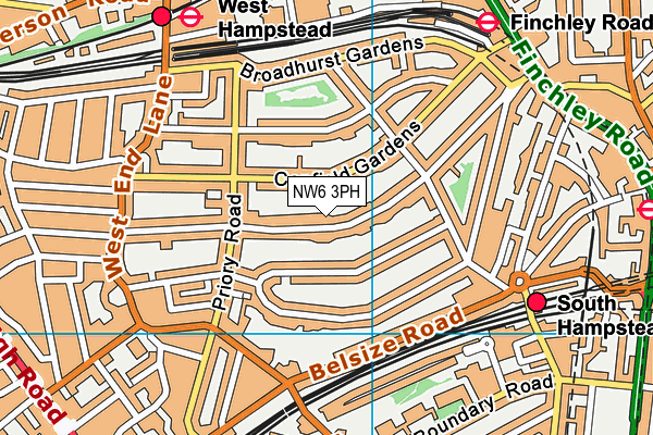 NW6 3PH map - OS VectorMap District (Ordnance Survey)