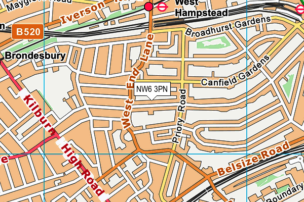 NW6 3PN map - OS VectorMap District (Ordnance Survey)