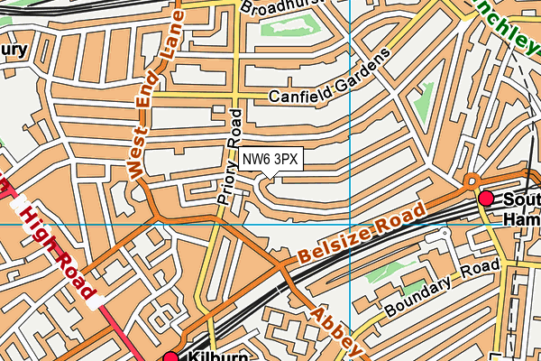 NW6 3PX map - OS VectorMap District (Ordnance Survey)
