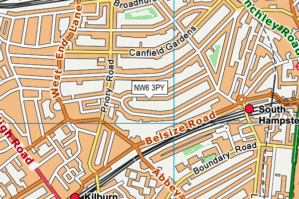 NW6 3PY map - OS VectorMap District (Ordnance Survey)