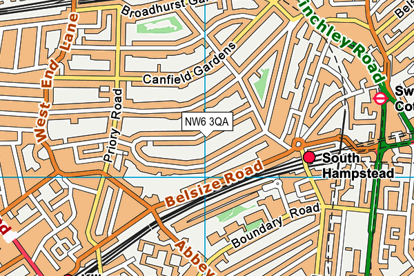 NW6 3QA map - OS VectorMap District (Ordnance Survey)