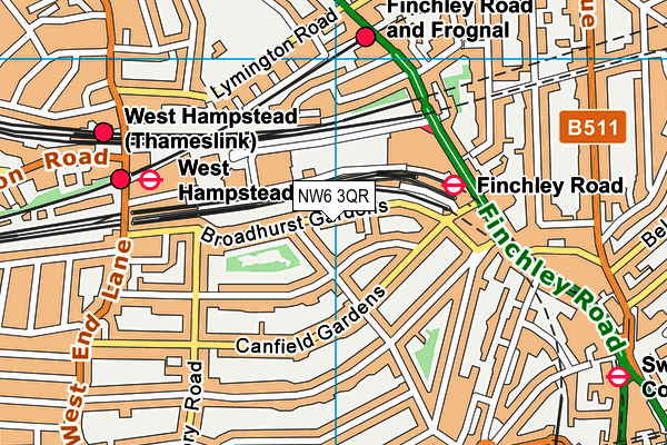 NW6 3QR map - OS VectorMap District (Ordnance Survey)