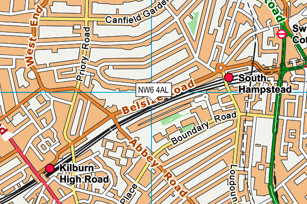 NW6 4AL map - OS VectorMap District (Ordnance Survey)