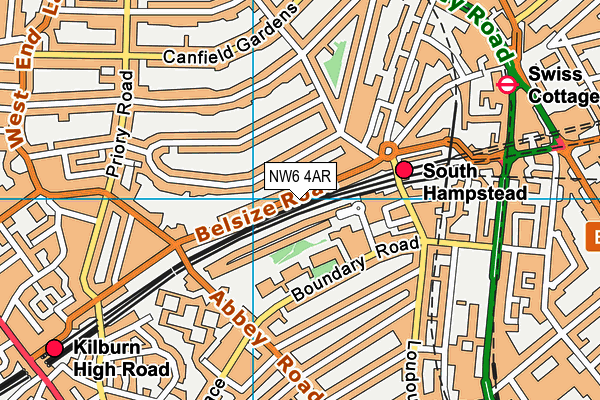 NW6 4AR map - OS VectorMap District (Ordnance Survey)