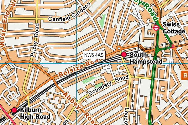 NW6 4AS map - OS VectorMap District (Ordnance Survey)