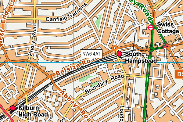 NW6 4AT map - OS VectorMap District (Ordnance Survey)