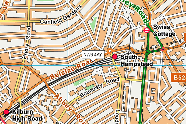 NW6 4AY map - OS VectorMap District (Ordnance Survey)