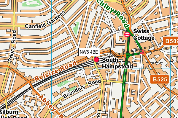 NW6 4BE map - OS VectorMap District (Ordnance Survey)