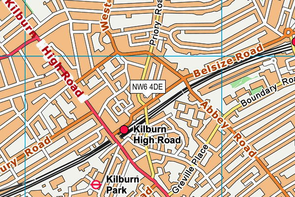 NW6 4DE map - OS VectorMap District (Ordnance Survey)