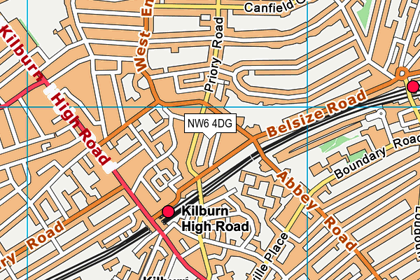 NW6 4DG map - OS VectorMap District (Ordnance Survey)