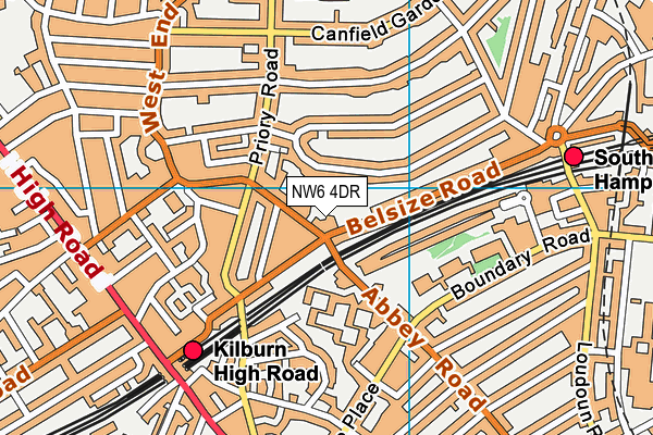 NW6 4DR map - OS VectorMap District (Ordnance Survey)